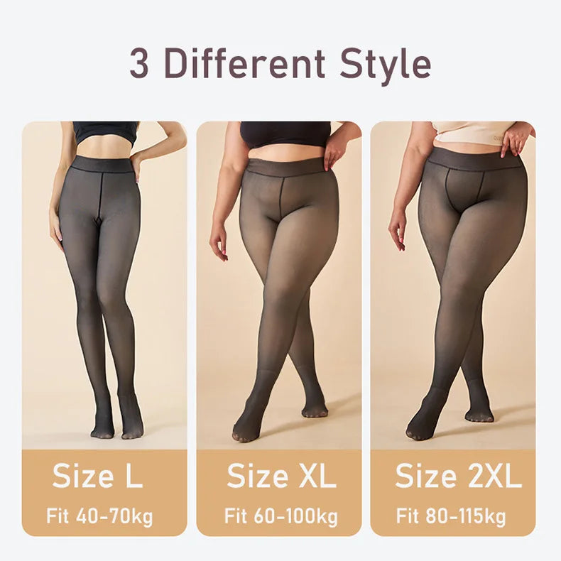 Medias térmicas gruesas para mujer, pantimedias translúcidas sexis cálidas para invierno, pantimedias ajustadas elásticas de cintura alta para mujer