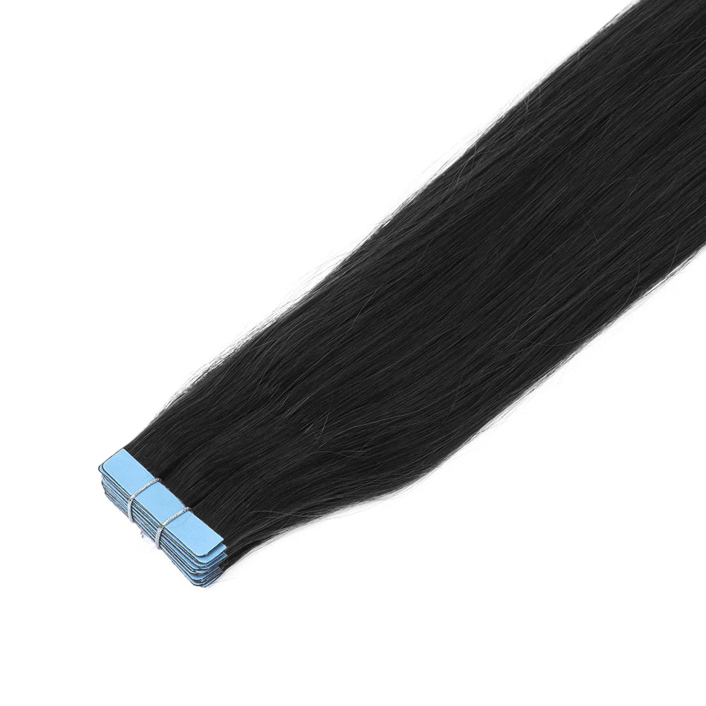 MRSHAIR cinta en extensiones de cabello cabello humano Rubio cinta sin costuras extensiones de cabello 4x0,8 cm trama de piel cinta de PU en el cabello 20 piezas 12 "-24"