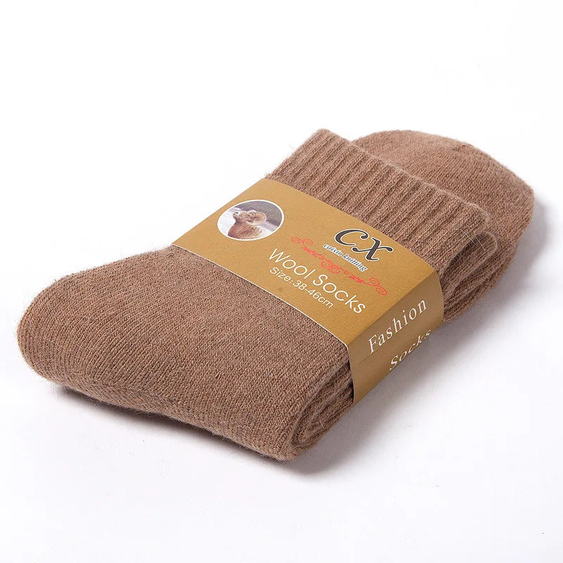 2025 nuevos calcetines cálidos súper gruesos de invierno, calcetines de lana para hombres y mujeres, calcetines sólidos, calcetines de lana Merino contra la nieve fría, calcetines Terry