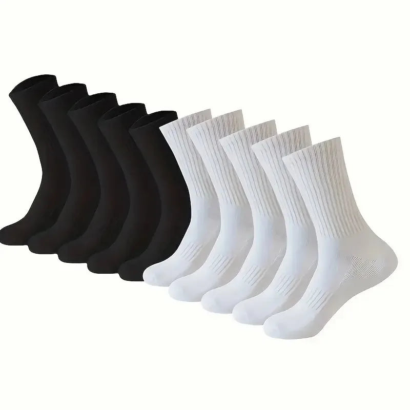 5/10/20 pares de calcetines de cuello redondo de color sólido neutro, calcetines deportivos transpirables y cómodos para primavera y verano, calcetines deportivos para todas las estaciones