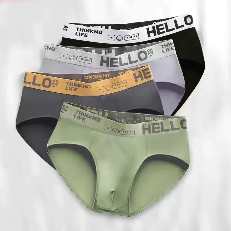 4 unids/lote de calzoncillos Para Hombre, ropa interior Para Hombre, pantalones cortos sexis, bragas Para Hombre, calzoncillos elásticos transpirables Para Hombres de gran tamaño