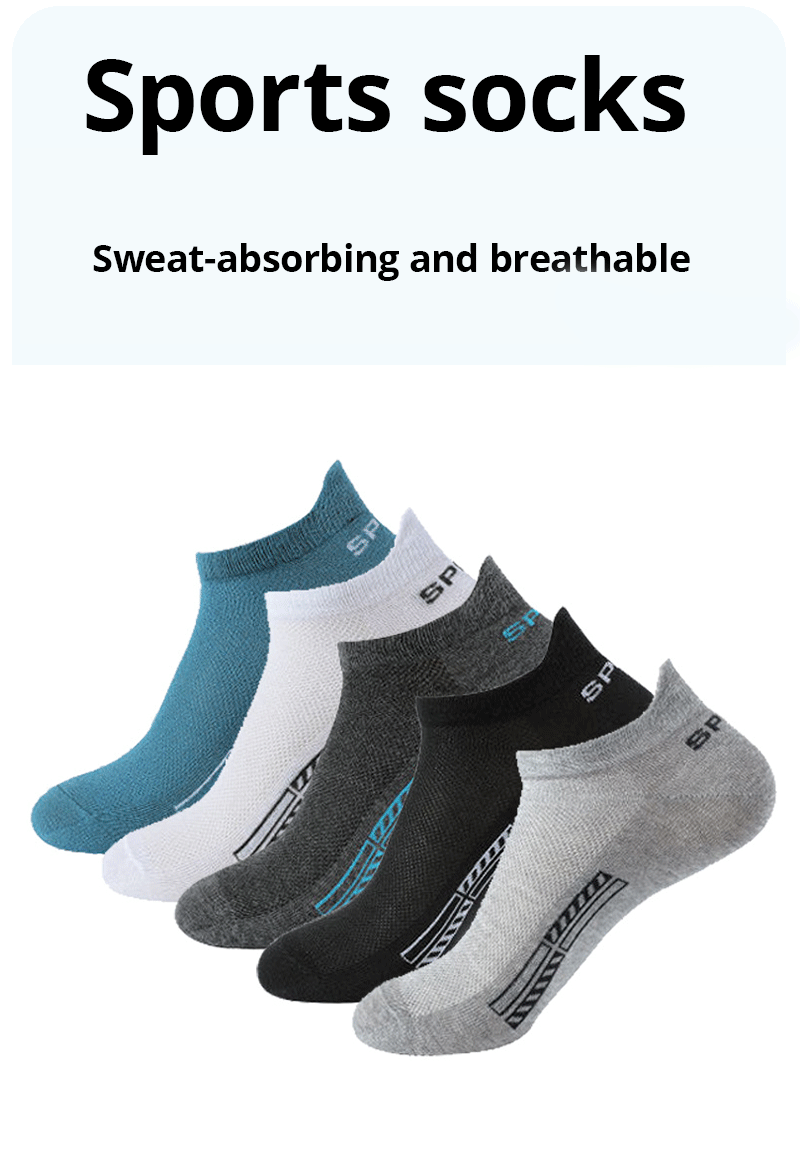 5/10/20 pares de calcetines deportivos de poliéster transpirables de malla fina de verano para hombre calcetines cortos absorbentes de sudor