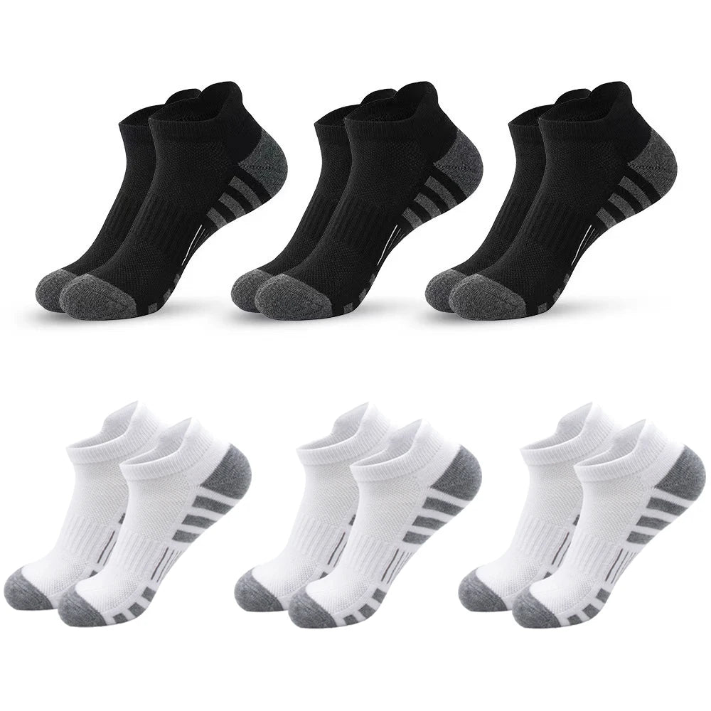 6/24 pares de calcetines deportivos tobilleros para correr, calcetines deportivos acolchados y transpirables de corte bajo para hombres y mujeres