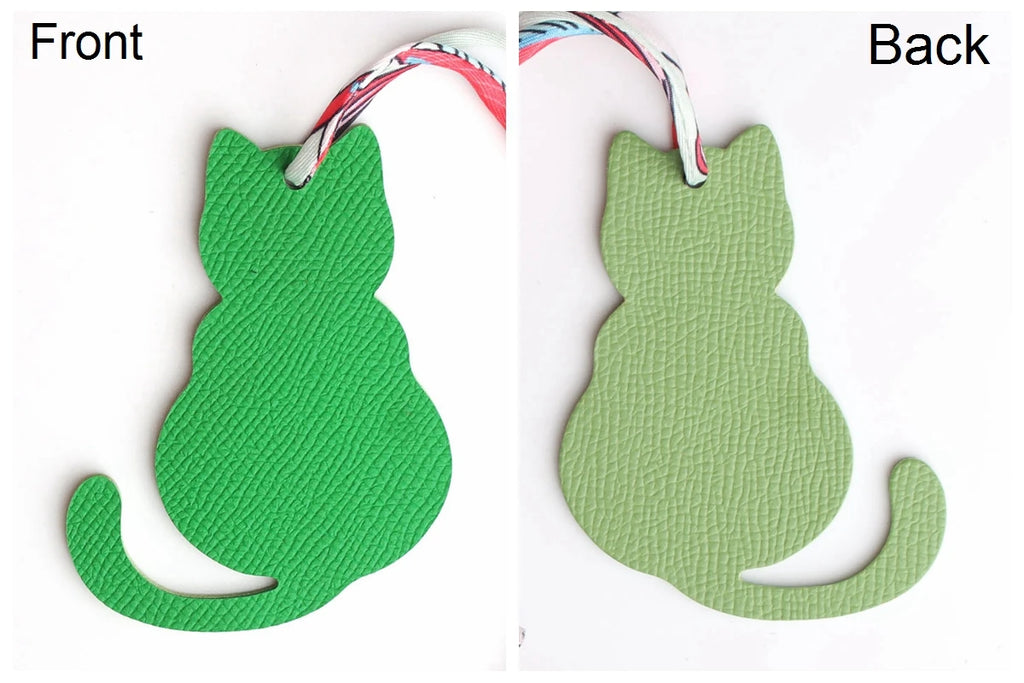 Llavero con doble cara de piel auténtica de grano completo de cocodrilo, gato de la suerte, cachorro, perro, caballo, mochila, colgante, Animal, bolso de mujer