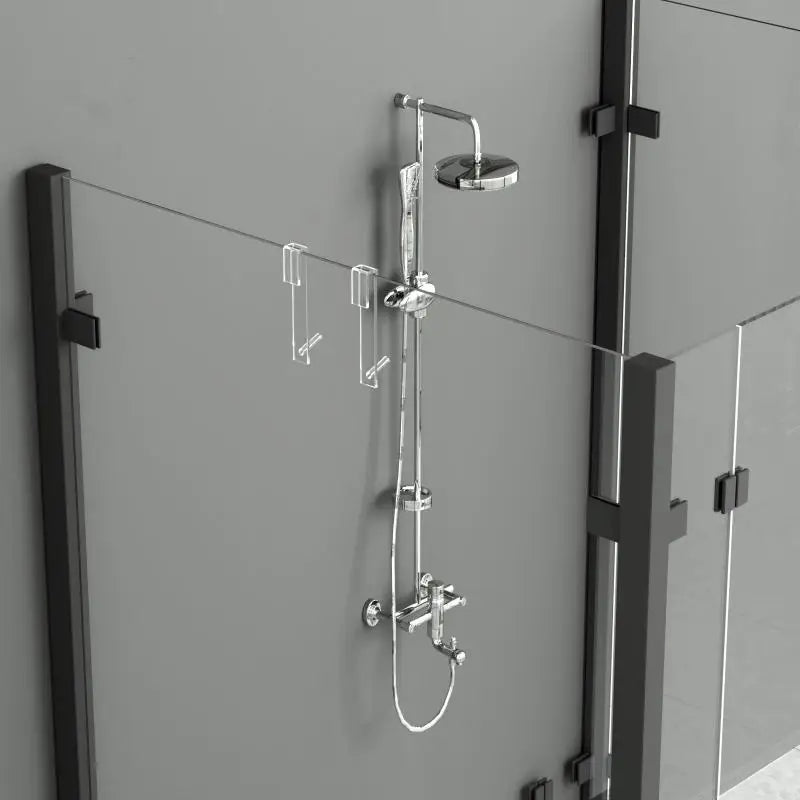 Gancho de acrílico para puerta de ducha, perchero transparente sin perforaciones, COLGADOR PARA Albornoz de baño, sobre puerta de vidrio