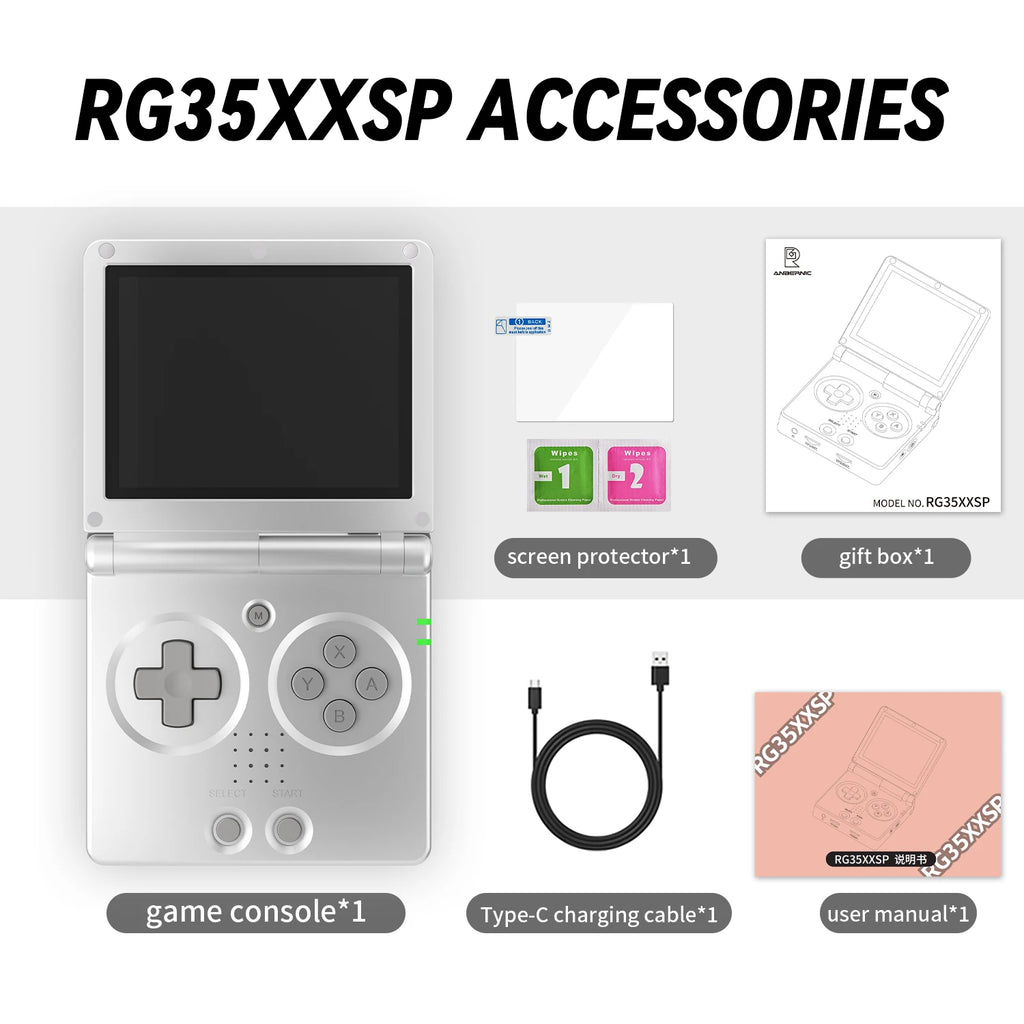Consola de Juegos Portátil Anbernic RG35XXSP con Pantalla IPS de 3.5 Pulgadas 640*480, Linux, WIFI, Reproductor de Videojuegos Retro, 3300mAh, +5000 Juegos