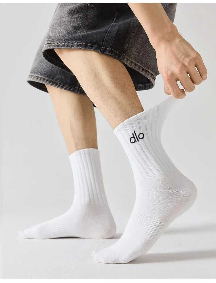 Calcetines dlo de algodón puro antiolor, aptos para todas las estaciones, medias 100% algodón, para jóvenes estudiantes, talla grande, calcetines de baloncesto.