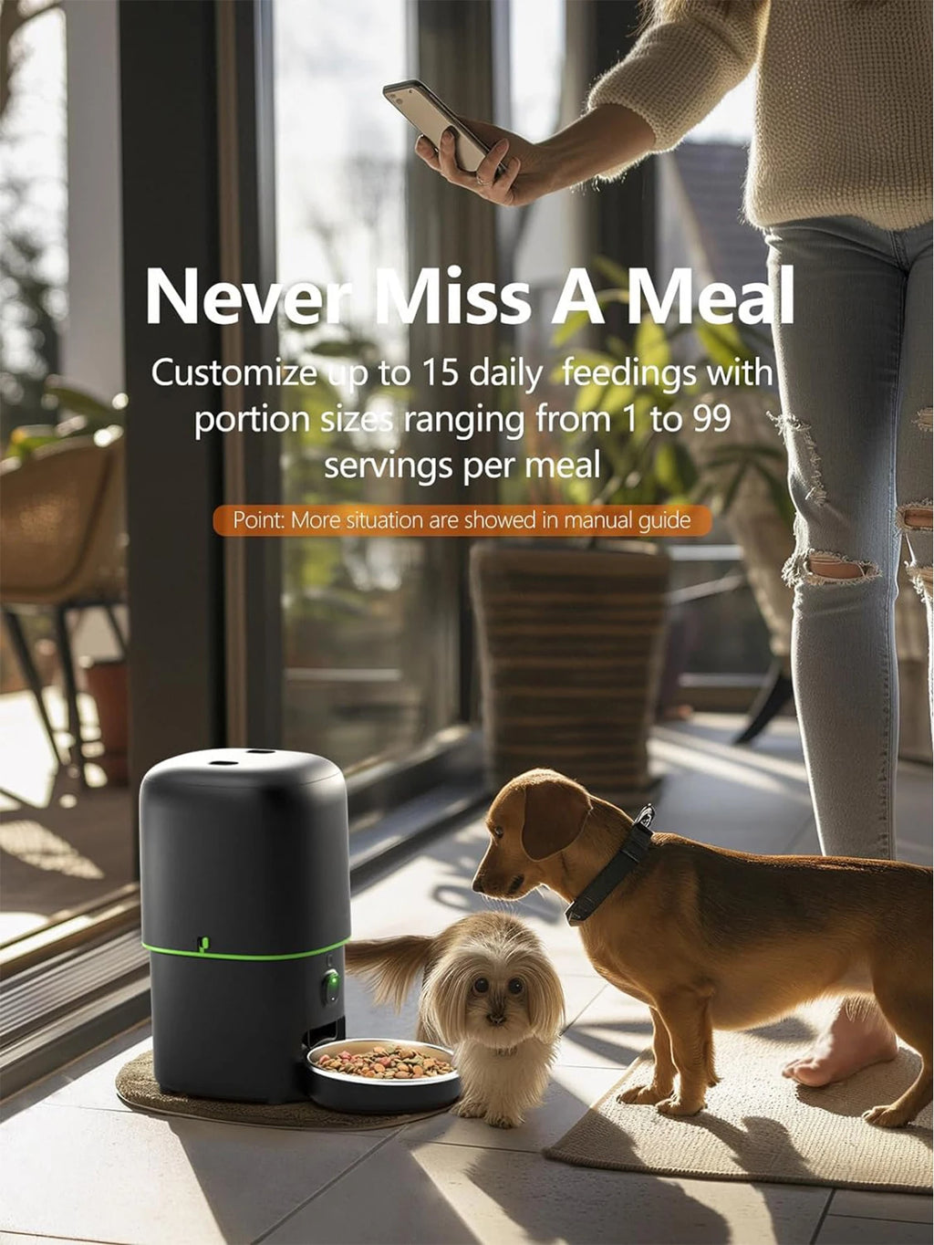 Alimentador automático para gatos, cámara inteligente para mascotas, dispensador de comida para gatos, 2,4G/5GWiFi, Control por aplicación Tuya, alimentador automático para accesorios para perros y gatos