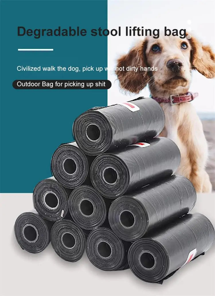 10 rollos 1 paquete de bolsa de basura para mascotas bolsa de caca de perro bolsas de basura de limpieza bolsa de basura desechable bolsa portátil