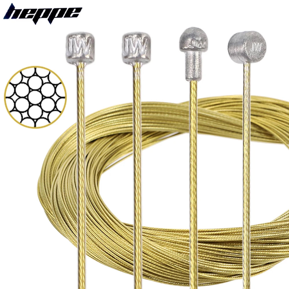 Cables de freno de palanca de cambios de bicicleta HEPPE, Cable de cambio de cambio delantero y trasero para bicicleta de montaña y carretera, juego de cables de acero inoxidable