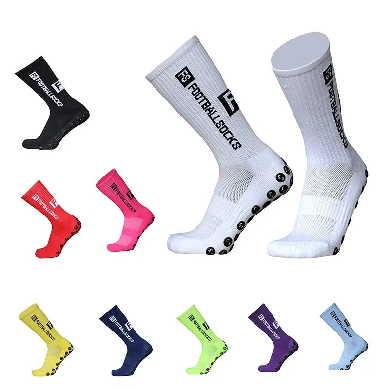 3/1 par nuevo estilo FS calcetines de fútbol redondos de silicona con ventosa agarre antideslizante calcetines de fútbol deportes hombres mujeres béisbol calcetines de Rugby