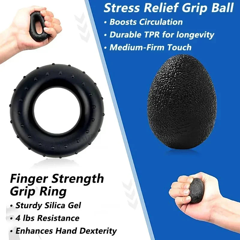 iLMH Entrenador de fuerza de agarre ajustable de 5-60 kg con ejercitador de dedos, fortalecedor de agarre de mano para desarrollo muscular y recuperación de lesiones