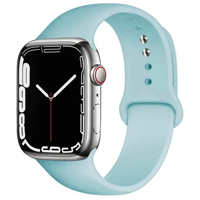 Correa de silicona para Apple Watch, 46mm, 44mm, 45mm, 40mm, 41mm, 42-38mm, 49mm, pulsera deportiva iwatch series 11 10 9 8 7 6 5 SE Ultra3