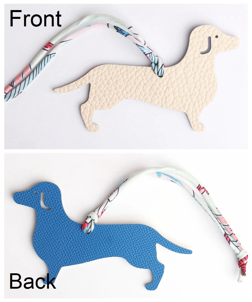 Llavero con doble cara de piel auténtica de grano completo de cocodrilo, gato de la suerte, cachorro, perro, caballo, mochila, colgante, Animal, bolso de mujer