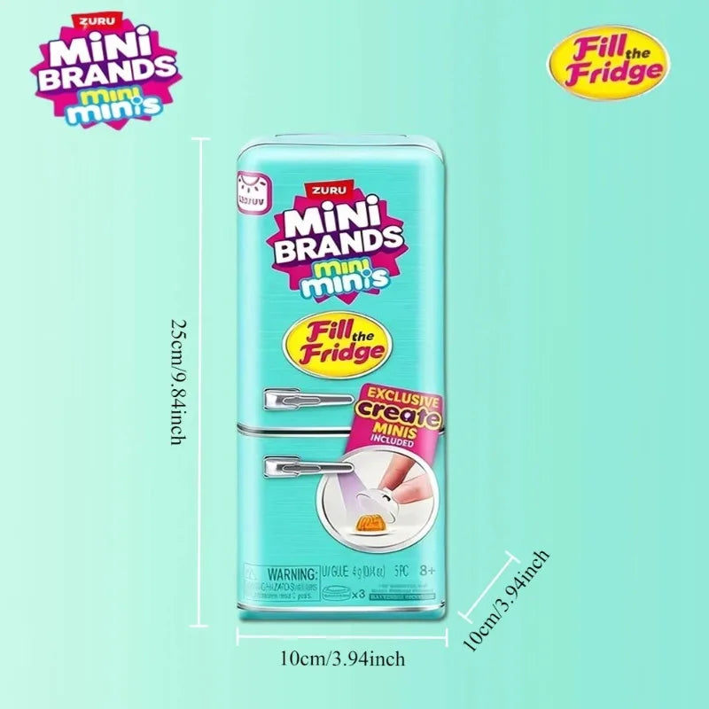 ZURU Original Fill The Fridge Mini Refrigerator Set Mini Brands Ball Series Caja Sorpresa Misteriosa Juguete de Casa de Muñecas Decoración Regalos