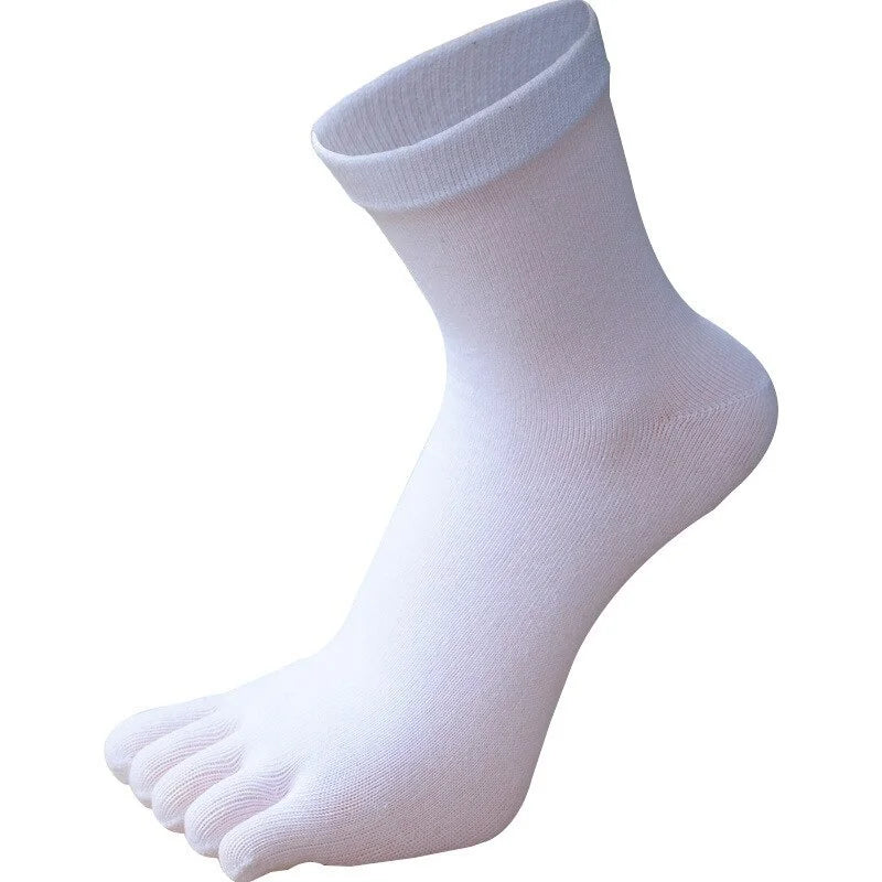 5 pares de calcetines con dedos para hombre y mujer, calcetines con cinco dedos, calcetines de algodón transpirables, calcetines deportivos para correr, Color sólido como regalo de cumpleaños