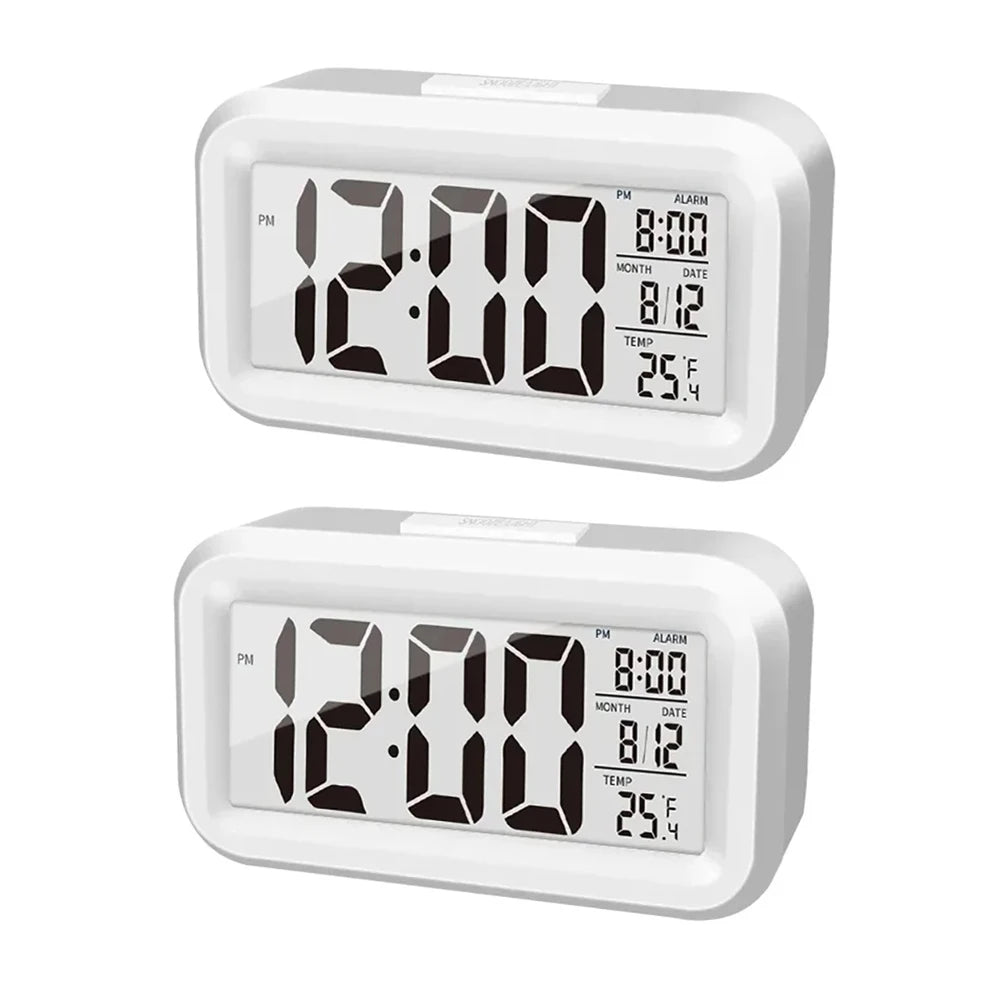 Reloj con alarma digital LED, retroiluminación, calendario de datos, reloj electrónico multifunción, reloj de mesa
