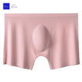 1 unidad de Boxers para hombre, pantalones cortos de seda helada, bragas para hombre, ropa interior Sexy sin costuras, calzoncillos para hombre, bragas transpirables antibacterianas para hombre