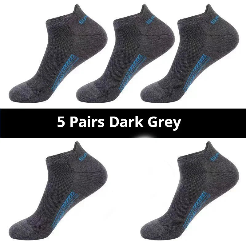 5/10/20 pares de calcetines deportivos de poliéster transpirables de malla fina de verano para hombre calcetines cortos absorbentes de sudor