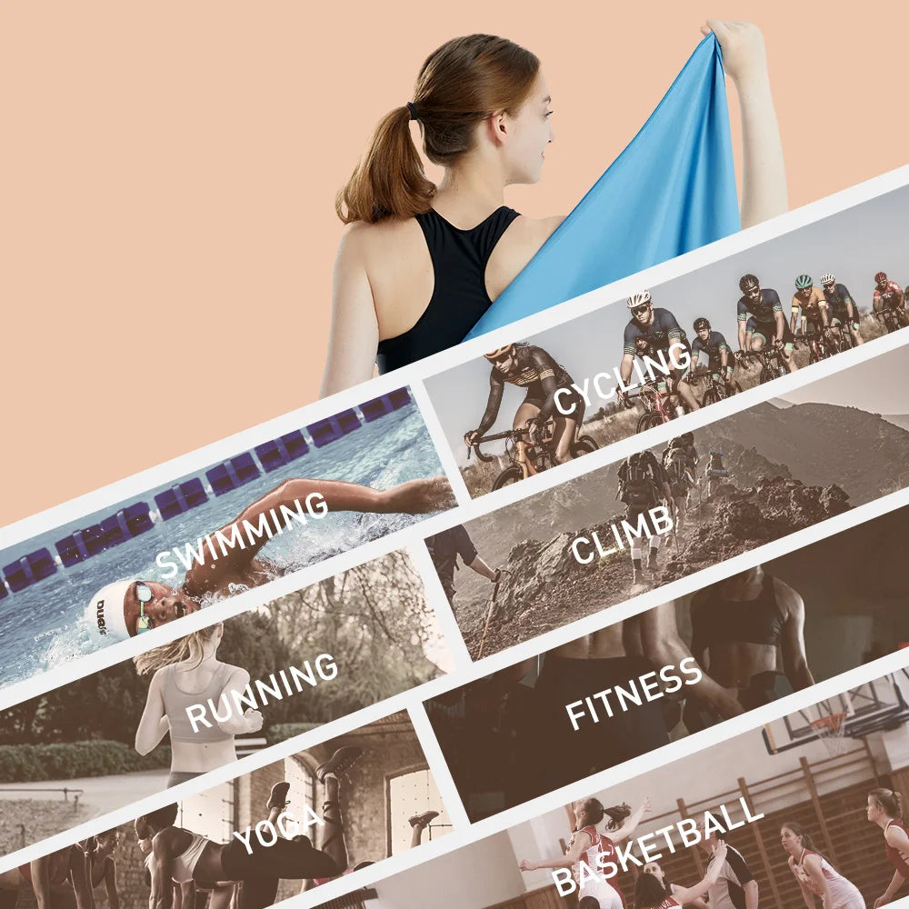 Toalla de microfibra de secado rápido, toalla de viaje, toalla deportiva, toalla de playa a prueba de arena, toalla ligera suave para nadar, Yoga, gimnasio