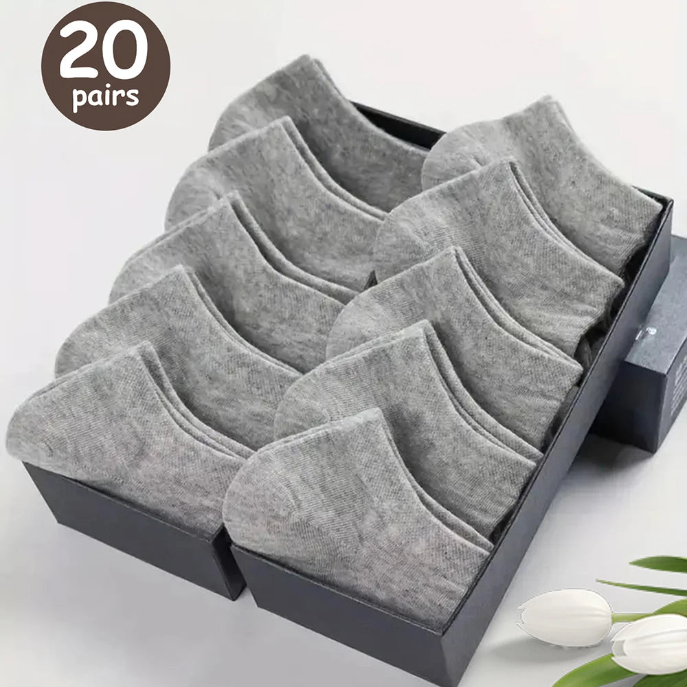 10/20/30/40/50 pares de calcetines tobilleros de corte bajo con desodorante transpirable para hombre, ropa cómoda que absorbe el sudor y para verano