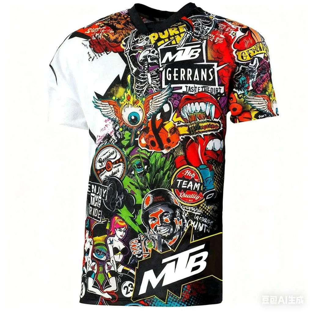 Camisetas de Ciclismo de Montaña, Camiseta de Manga Corta para Deportes al Aire Libre, Ropa Deportiva de Manga Corta para Padres e Hijos