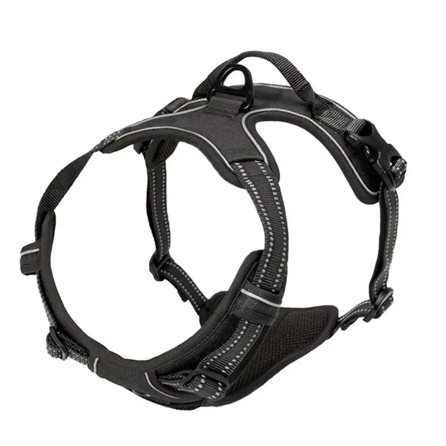 Arnés para perros sin tirones, Clip frontal, mango de fácil control reflectante resistente para caminar con perros grandes
