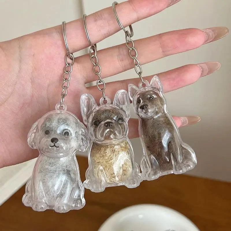 Cápsula de recuerdo de pelo de perro transparente, bolsa elegante, colgante, almacenamiento único, regalo, decoración conmemorativa