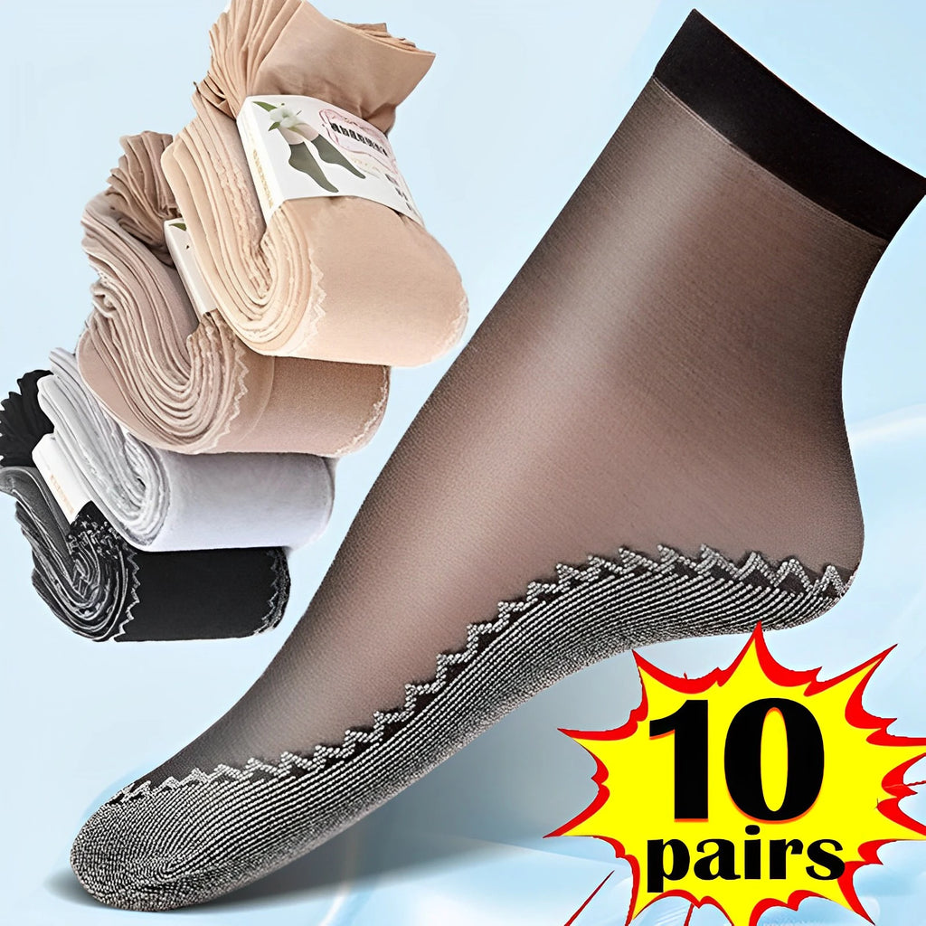 Calcetines transpirables ultrafinos para mujer, medias suaves, informales, ligeras, transparentes, para primavera y verano, 10 pares，calcetines dedos，calcetin mujer，calcetines dedos separados para mujer