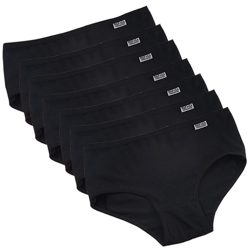7 unids/lote de ropa interior de talla grande, bragas de algodón para mujer, lencería Sexy, pantalones cortos, ropa interior, bragas sólidas, M-4XL íntima femenina