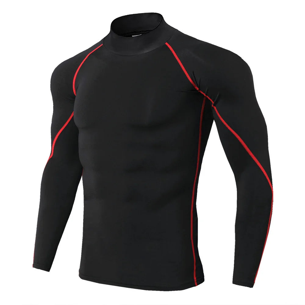 Camiseta deportiva para hombre, camiseta de secado rápido para culturismo y correr, camiseta de compresión de manga larga para gimnasio, camiseta ajustada para Fitness para hombre Rashgard