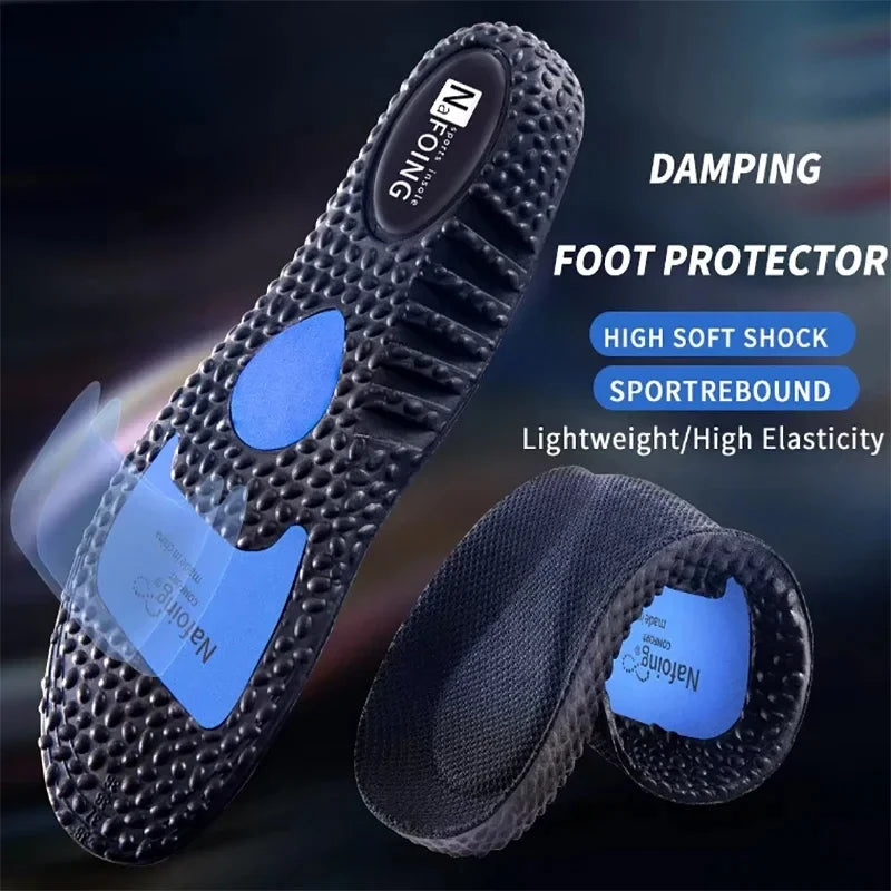 Plantillas deportivas transpirables con amortiguación y absorción de impactos para zapatos, plantillas para correr, para hombres y mujeres, almohadillas de masaje y cuidado para pies