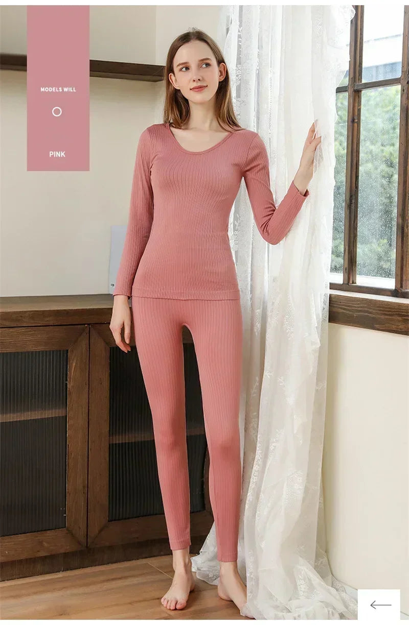Ropa interior térmica cálida para mujer, ropa íntima Sexy para mujer, Calzoncillos largos con forma de mujer, ropa térmica moldeadora de cuello medio para mujer