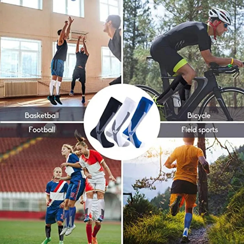 1 par de calcetines de compresión calcetines deportivos medias de enfermería médica previenen las venas varicosas calcetines embarazo enfermería atlético fútbol SOX