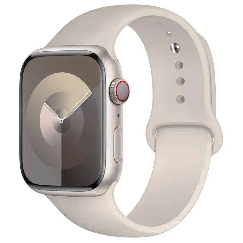 Correa de silicona para Apple Watch, 46mm, 44mm, 45mm, 40mm, 41mm, 42-38mm, 49mm, pulsera deportiva iwatch series 11 10 9 8 7 6 5 SE Ultra3