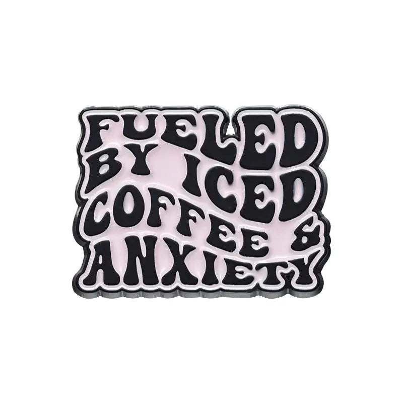 Alfileres esmaltados con frase divertida y humorística, broches con citas positivas geométricas creativas, insignia para solapa, joyería de moda, regalos para amigos