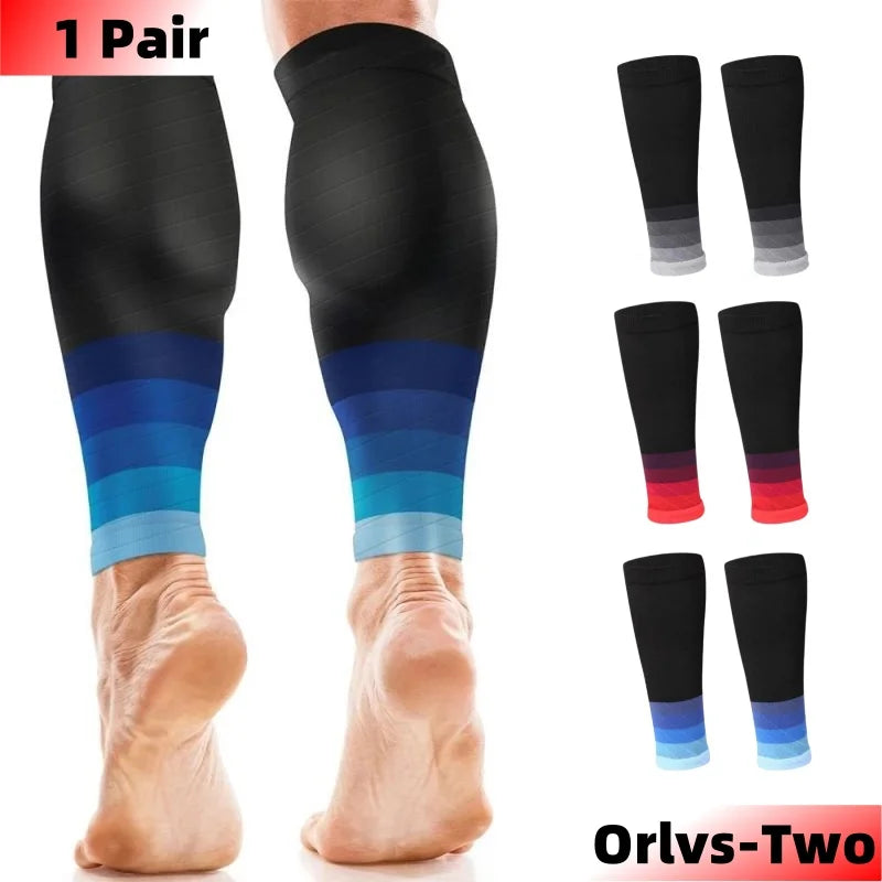 1 par de mangas de compresión para pantorrilla, calcetines de compresión para pierna para correr, férula para espinilleras, para hombres y mujeres, 20-30mmHg