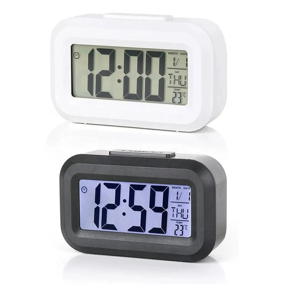 Reloj con alarma digital LED, retroiluminación, calendario de datos, reloj electrónico multifunción, reloj de mesa