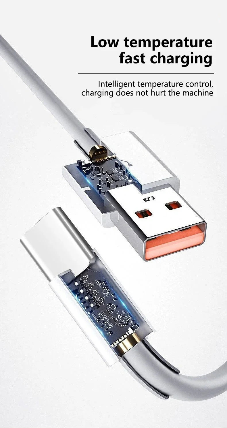 Cable Android 120W 10A USB a tipo C Cable de carga súper rápido para Huawei P40 Honor Cable de datos para Xiaomi Redmi 0,3/1M/1,5 M/2M