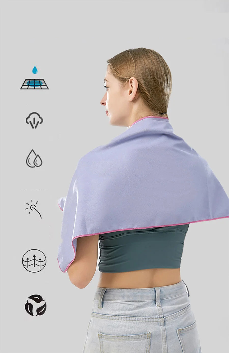Toalla deportiva de secado rápido, Toalla de microfibra para correr, Yoga, gimnasio, Fitness, baloncesto, acampar al aire libre, senderismo, playa, 40x80/76x152cm