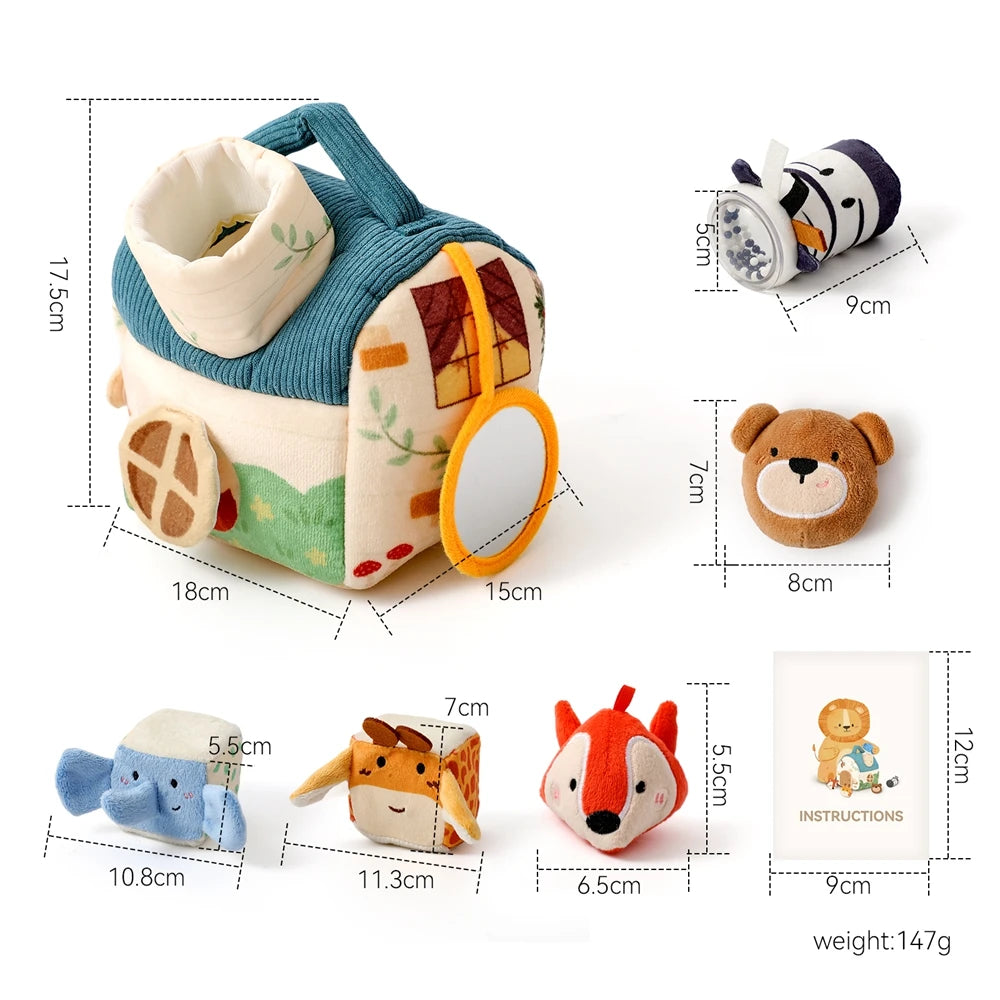Juguete Montessori para bebé, caja de pañuelos mágicos de algodón, juego de mesa ocupado para ejercicio de los dedos, juguete educativo, juego de sonajero suave, libro de tela, regalo