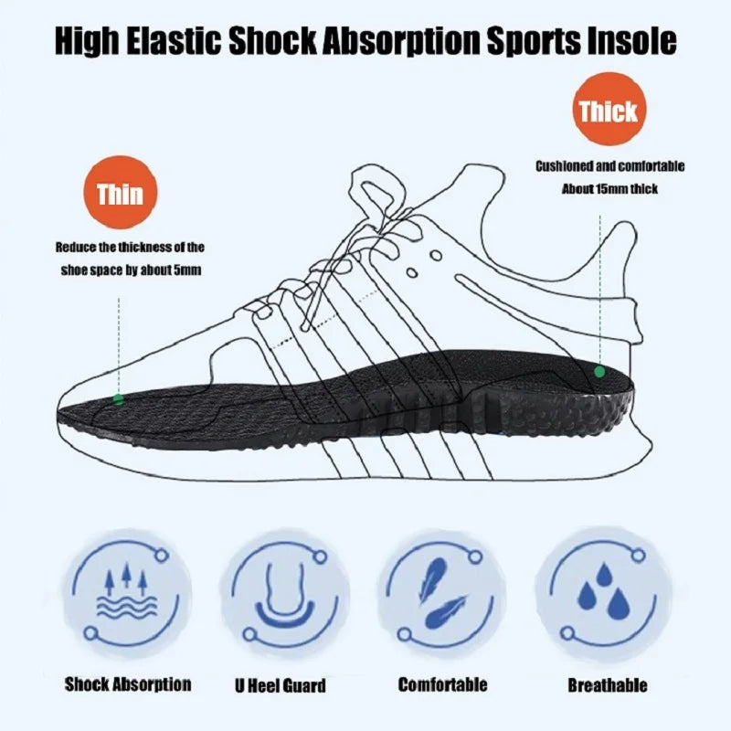 Plantillas deportivas transpirables con amortiguación y absorción de impactos para zapatos, plantillas para correr, para hombres y mujeres, almohadillas de masaje y cuidado para pies