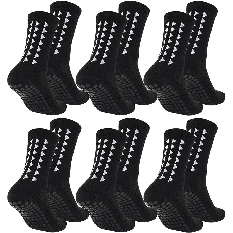 6 pares de calcetines de fútbol para hombres y mujeres, calcetines deportivos con parte inferior de toalla, calcetines deportivos para rugby, fútbol, ciclismo, correr, ejercicio, calcetines atléticos