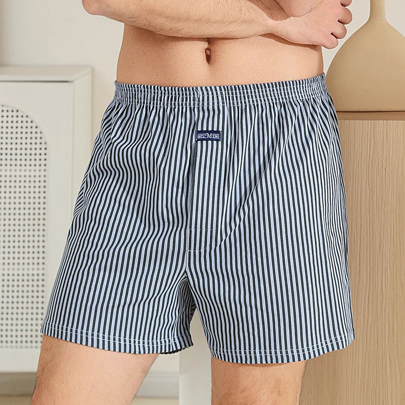 Pantalones de pijama a cuadros de algodón 100% para hombre, pijamas elásticos cómodos con cintura ancha, pantalones cortos para dormir, pantalones PJ con tapeta de botones, pijama para hombre