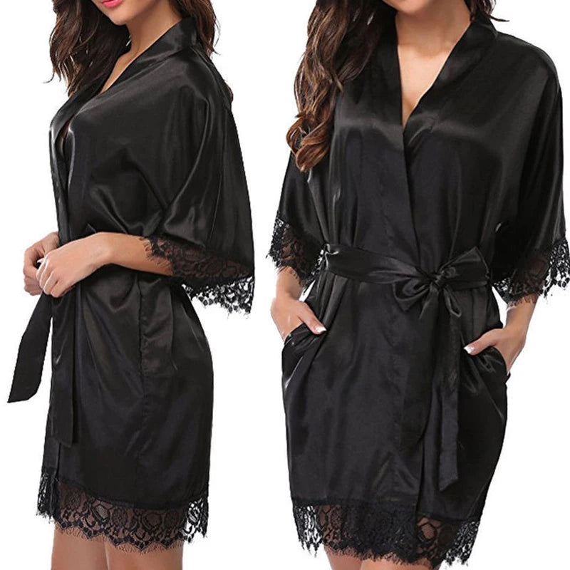 1 pieza de ropa interior para mujer, bata brillante, pijama de seda helada, camisón de talla grande, ropa de casa, tendencia de moda