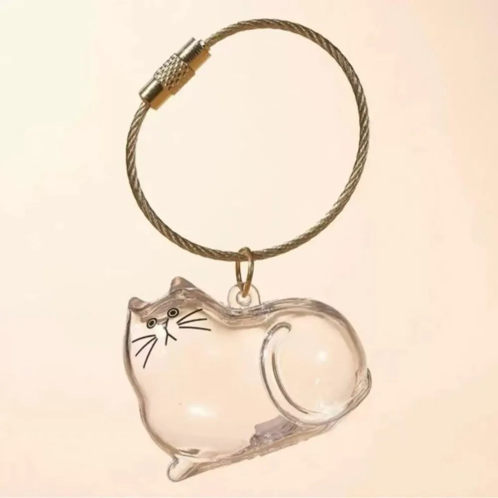 Nueva caja de almacenamiento de pelo de gato transparente, decoración de pelo de perro y gato, bolsa de cápsula, llavero, colgante, conmemoración de mascotas