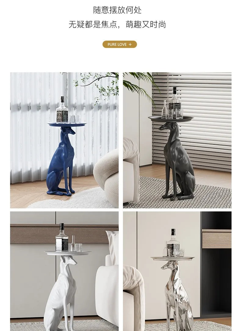 Esculturas de perros grandes para decoración del hogar, mesa de centro, sala de estar, adornos de suelo, bandeja de almacenamiento, estatua, accesorios de decoración del hogar Nórdico