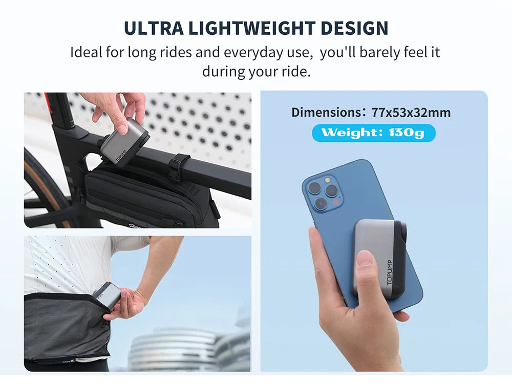 TOPUMP TB2 PRO Mini bomba eléctrica portátil para bicicleta Inflador de neumáticos inalámbrico 120PSI Max 450mAh batería con pantalla de carga rápida