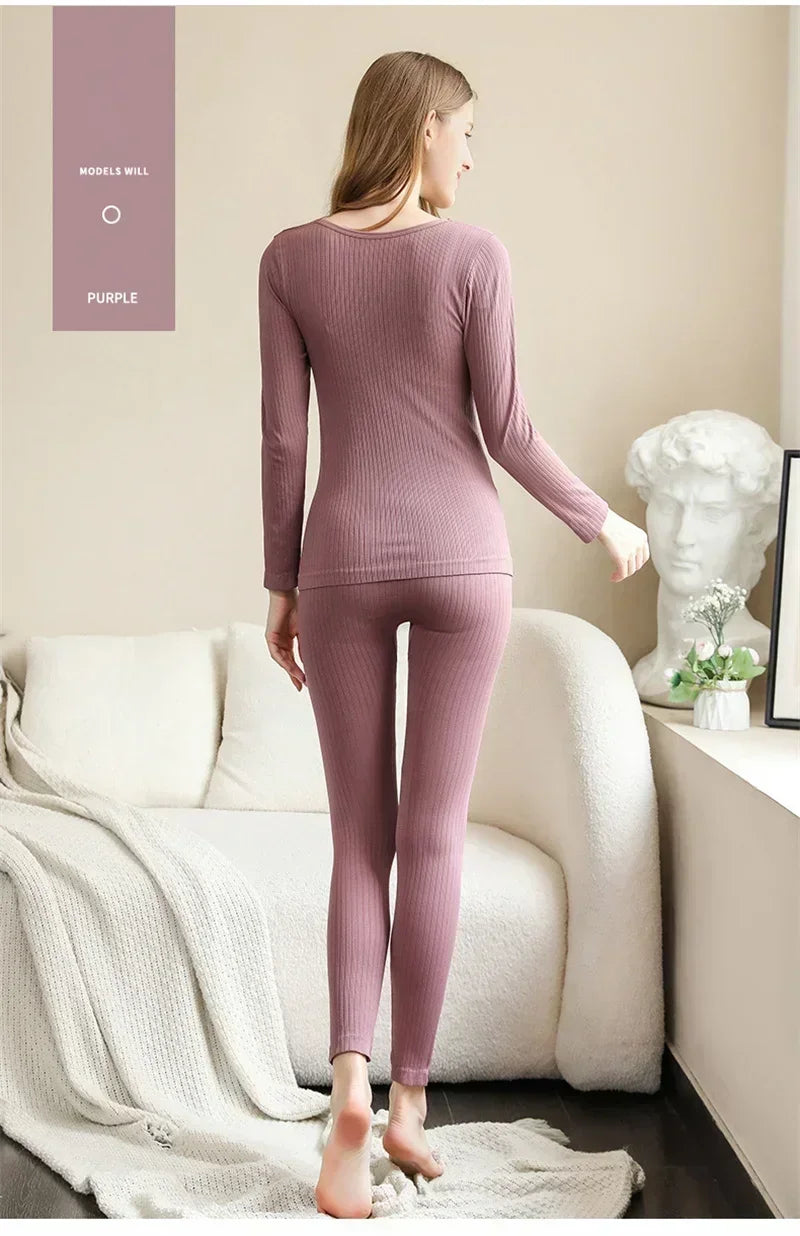 Ropa interior térmica cálida para mujer, ropa íntima Sexy para mujer, Calzoncillos largos con forma de mujer, ropa térmica moldeadora de cuello medio para mujer