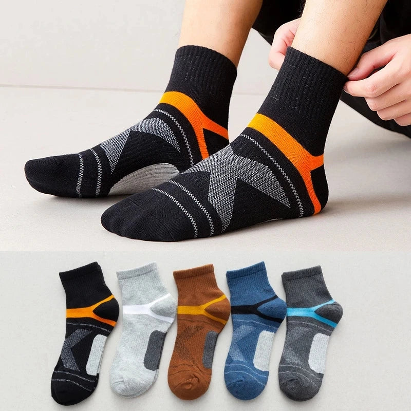 Lote de 3/5/10/20 pares de calcetines deportivos negros para hombre, calcetines informales para correr, Otoño Invierno, calcetines transpirables de alta calidad para hombre